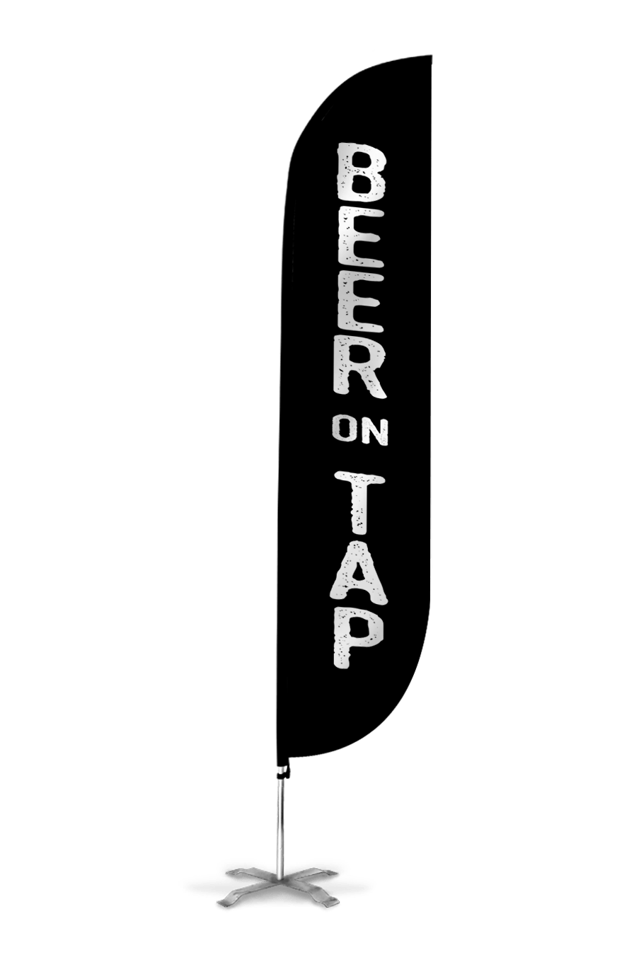  Beer On Tap Feather Flag Black 