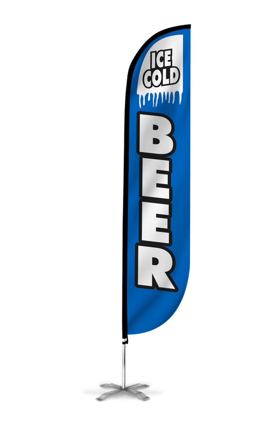  Ice Cold Beer Feather Flag 