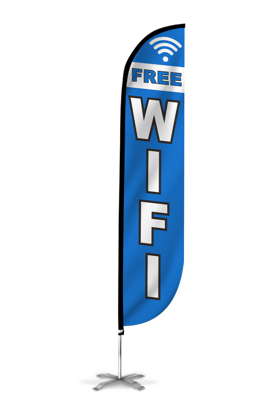  Free Wifi Feather Flag Blue 