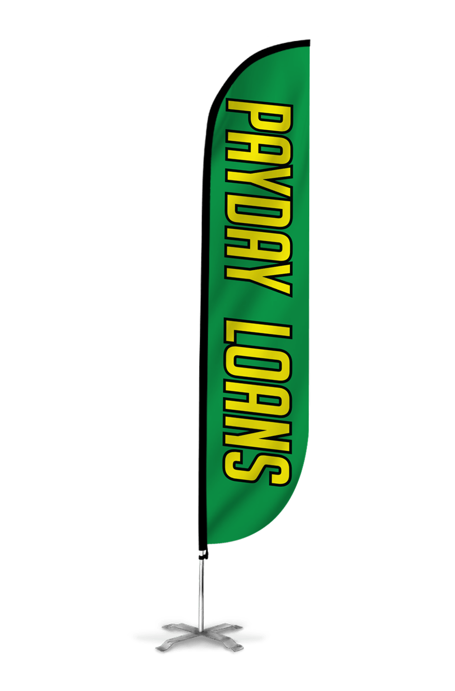  Payday Loans Feather Flag Green 