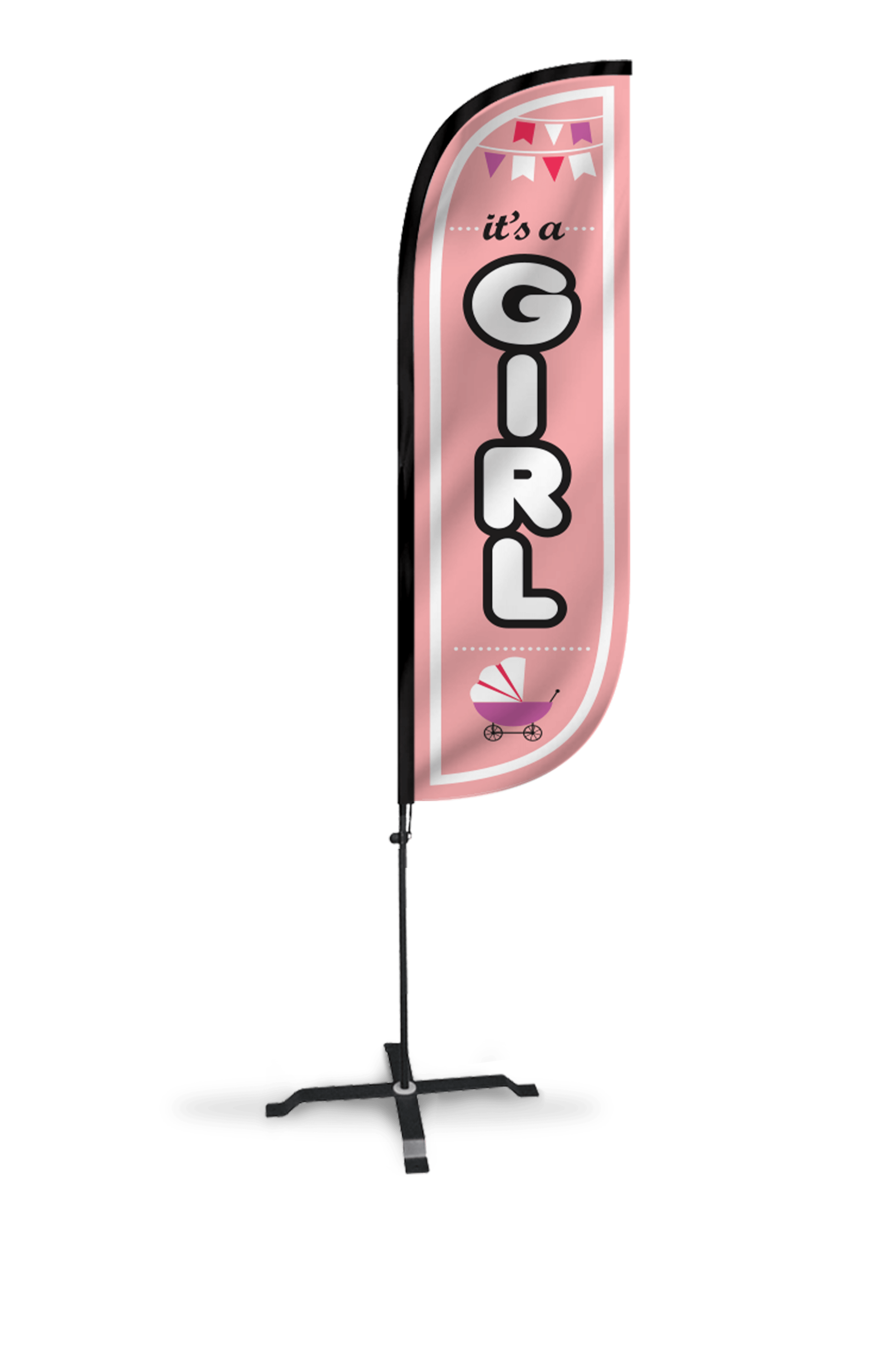  It's A Girl Feather Flag - 5ft 