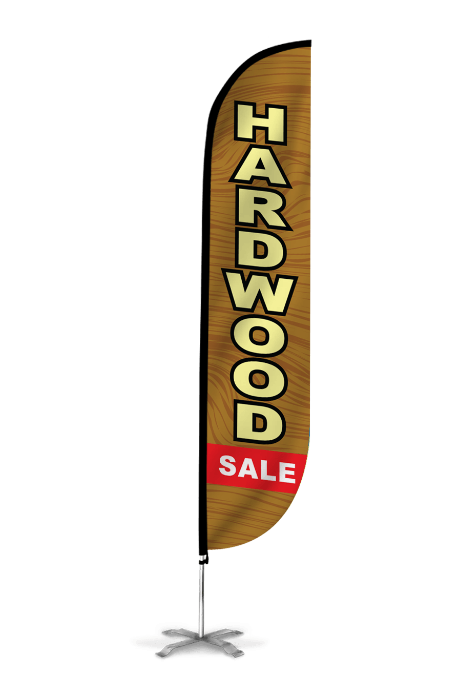  Hardwood Sale Feather Flag Wood Brown 