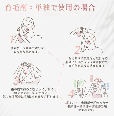育毛剤の使用方法