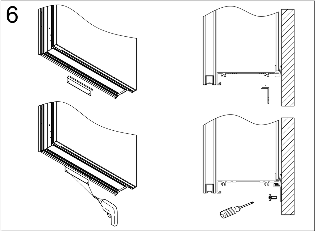 install the anti-pull shelf below with screws
