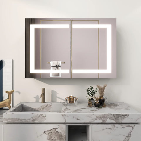 medicine cabinet with led mirror