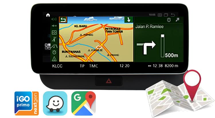 Audi Q5 android navigation support Google map, waze, iGo map etc