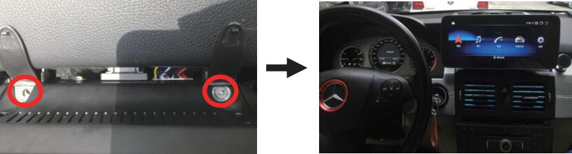 Mercedes Benz GLK X204 2008-2012 navigation installation-13-14