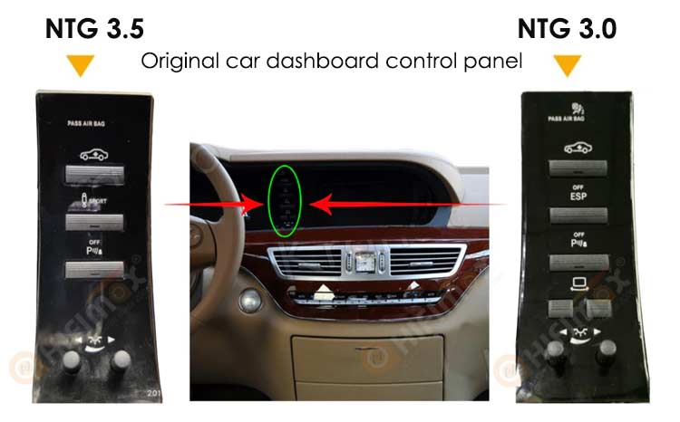 original NTG 3.0 and NTG 3.5 car dashboard control panel is different
