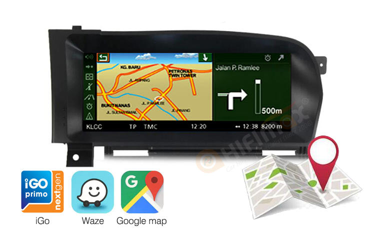 Mercedes-Benz S class W221 Android navigation support Google map,Waze,iGo, etc!