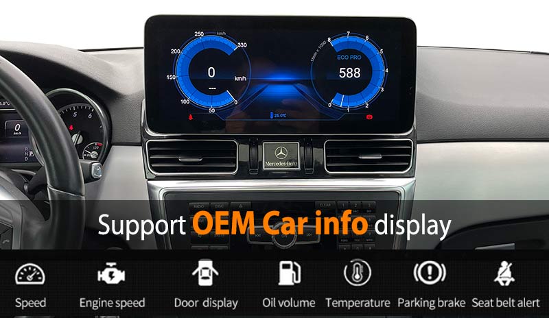 12.3'' Android 11 Navigation for Mercedes-Benz ML/GL/GLS/GLE support original car info display
