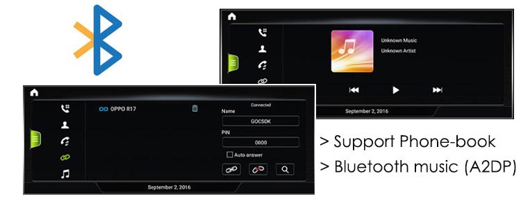 Audi navigation GPS support Bluetooth & A2DP (Bluetooth music)