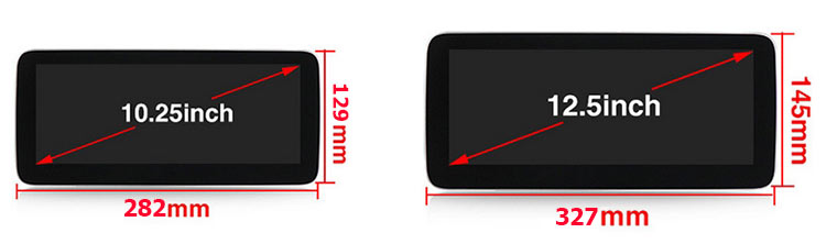 Mercedes-Benz 10.25 inch VS 12.3 inch android screen size comparison