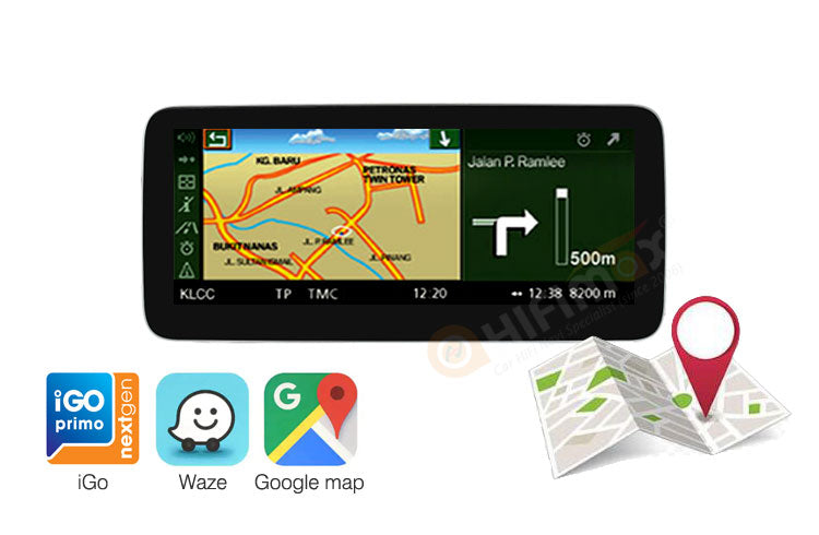 Mercedes-Benz A G CLA GLA GPS navigation support Google map, Waze, iGo, etc