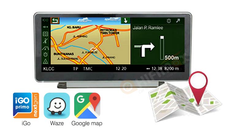 Audi A4 2018 android navigation gps support Google map, waze, iGo etc