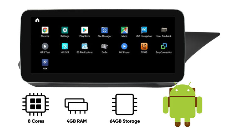 Mercedes-Benz E W207 W212 C207 A207 Android navigation - 4GB RAM 64GB ROM!