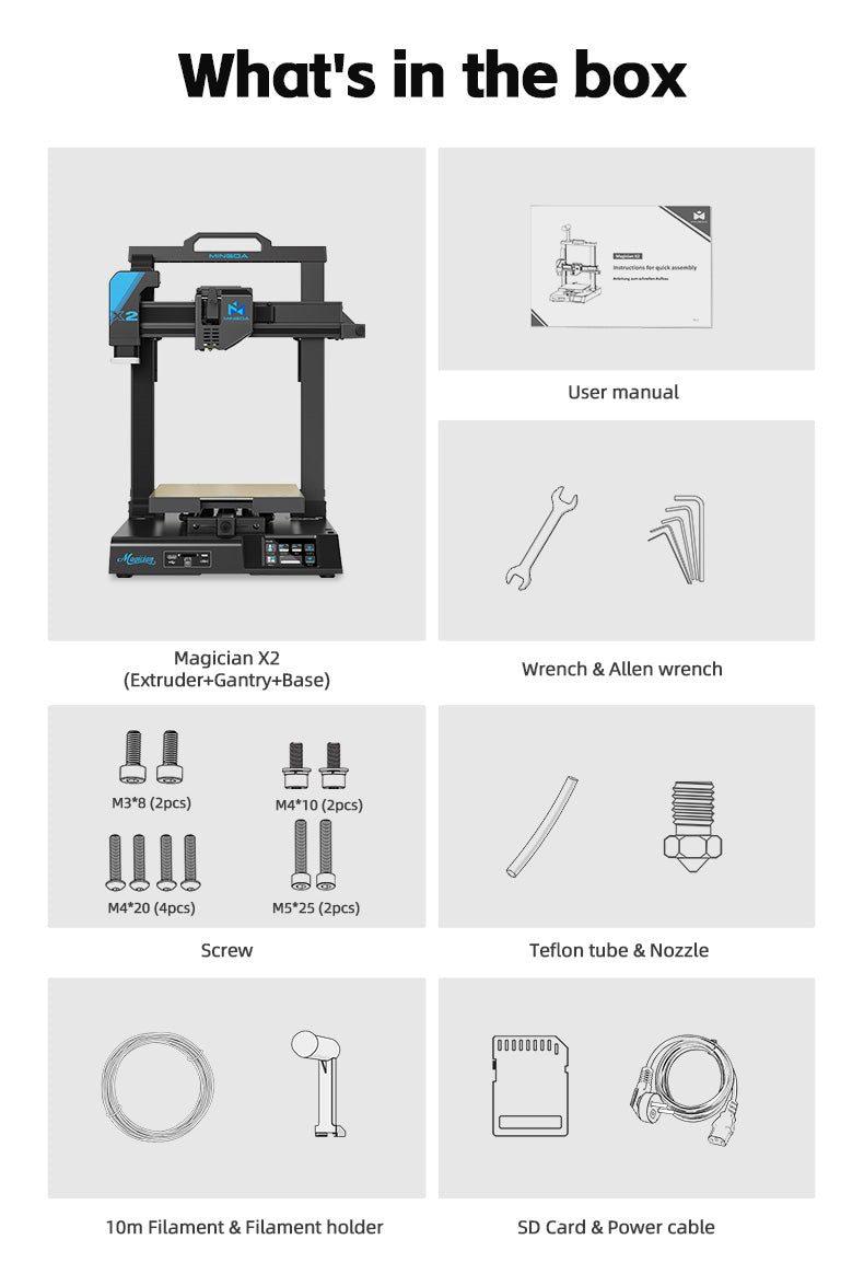 MINGDA Magician X2 New Arrival One-Click Auto Leveling 3D Printer(图22)