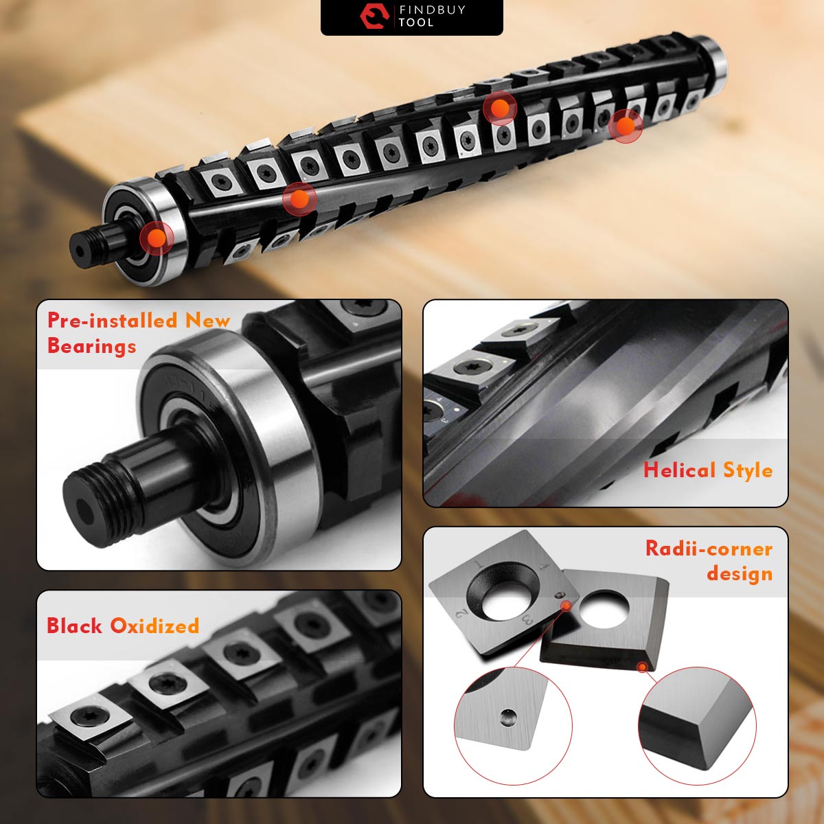 Helical cutter head for DeWalt dw735 details