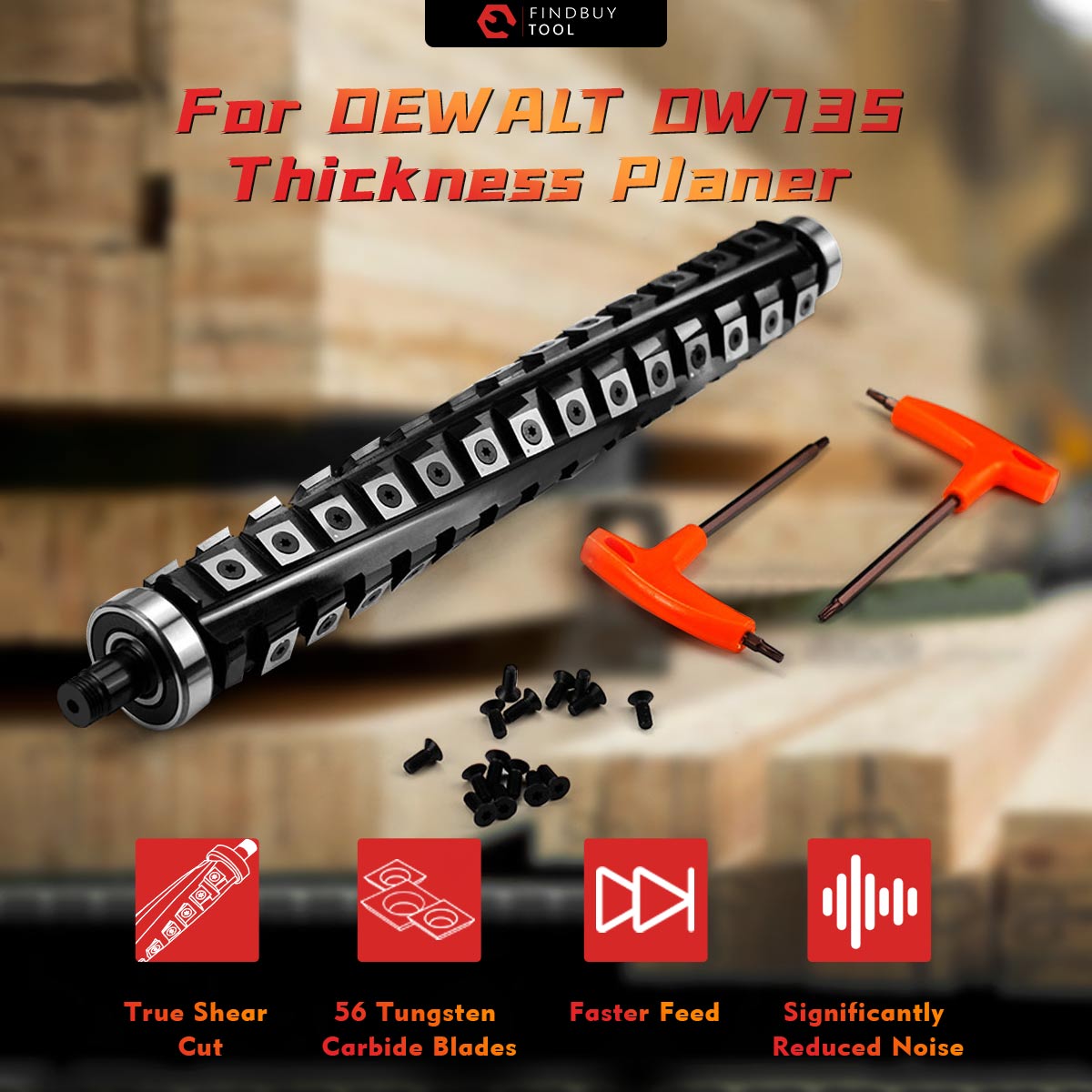 Cabeza de cortador helicoidal para las características de Dewalt DW735