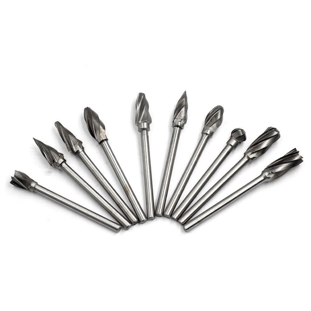 Carbide Burrs ALUMIN Set Carvepro Range 3mm(1/8in.) Shank, 10Pcs