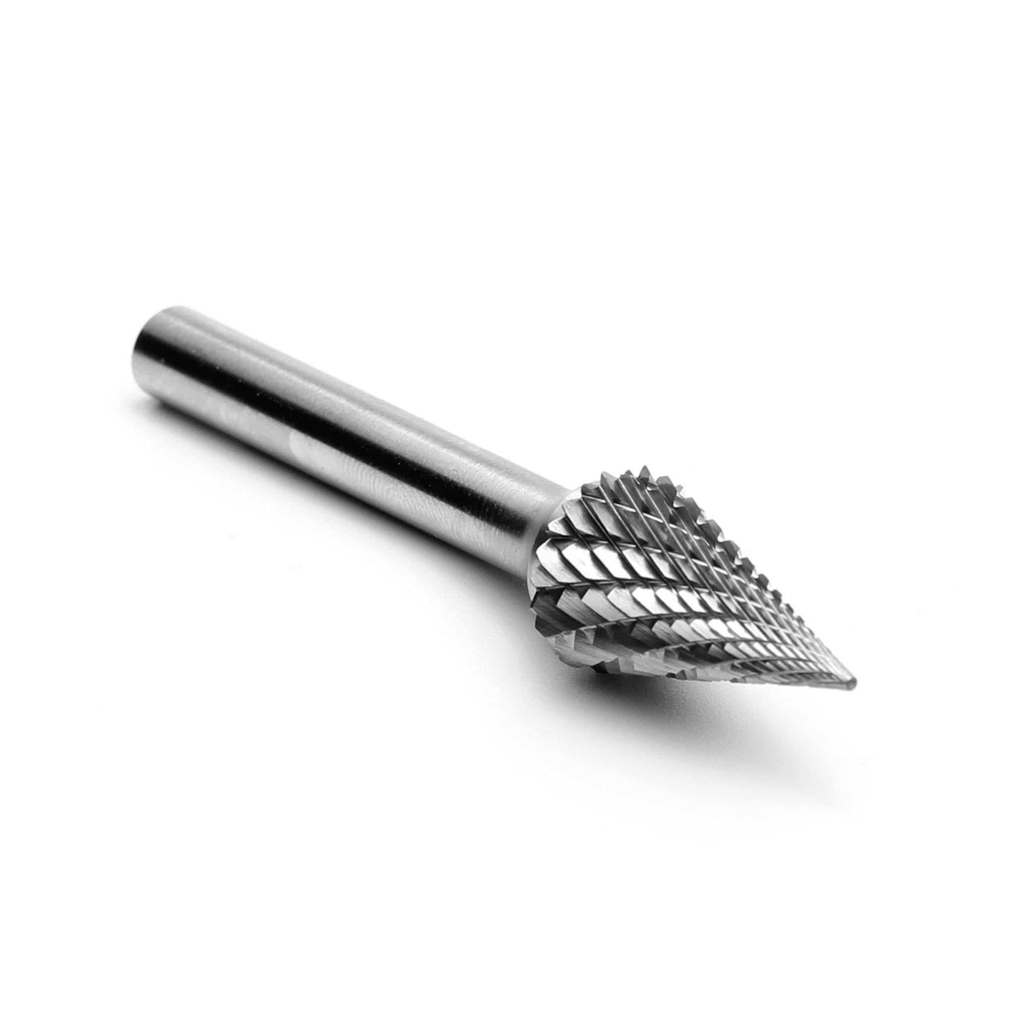 Carbide Burr SM-5 Cone Pointed Shape OMNI Range Head D 1/2 X 7/8L ,1/4 Shank, 2-3/4 Inch Full Length