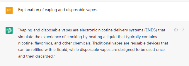 Explanation of vaping and disposable vapes