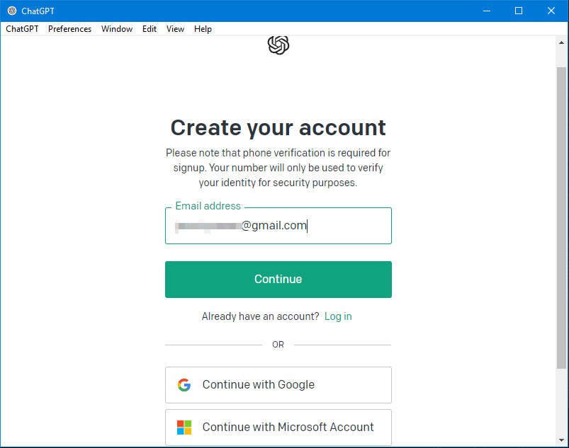 Click the Continue button