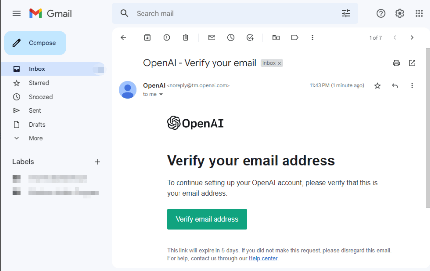verify email