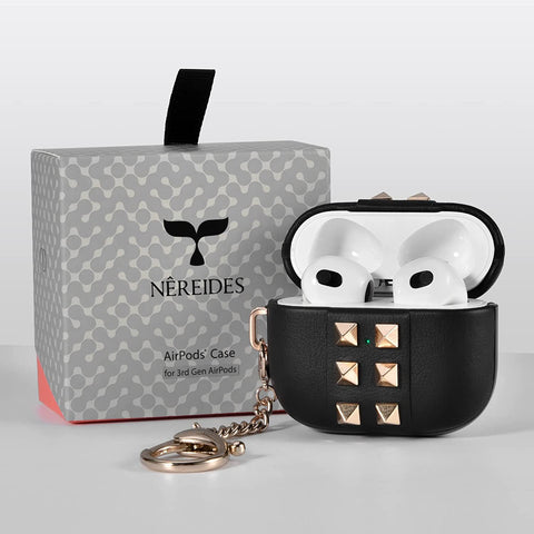 Nereides Rivets Faux Leather AirPods 3 Black Case