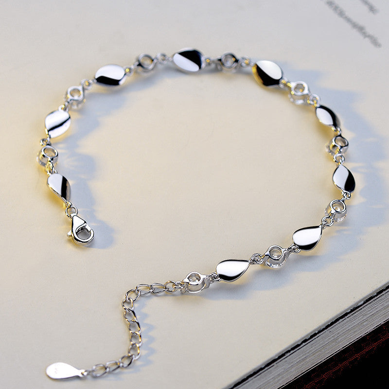 Sterling Silver Bracelet with AAA Grade Cubic Zirconia