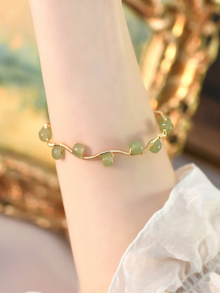 Natural Hetian Jade Vine Bracelet