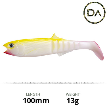 诱饵钓鱼-黄色愤怒软塑料连接鲥鱼诱饵(100毫米)- 3包