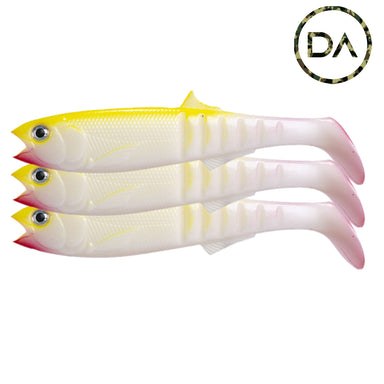 诱饵钓鱼-黄色愤怒软塑料连接鲥鱼诱饵(100毫米)- 3包