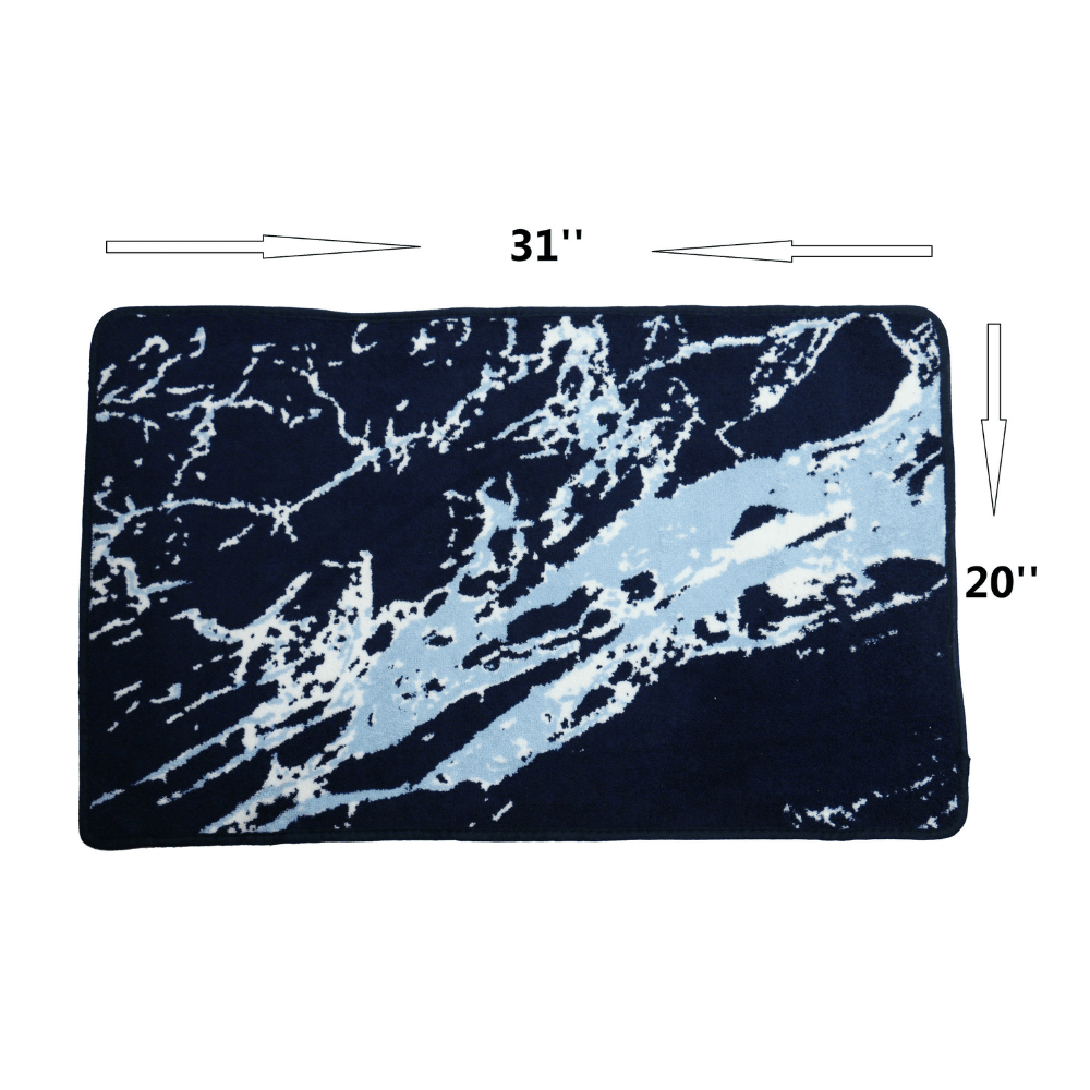 Decor Luxury Non-Slip Safety Ultra Water Absorbent Soft Fluffy Marble Design 1 Piece Bathroom Bath Rug Floor Mat