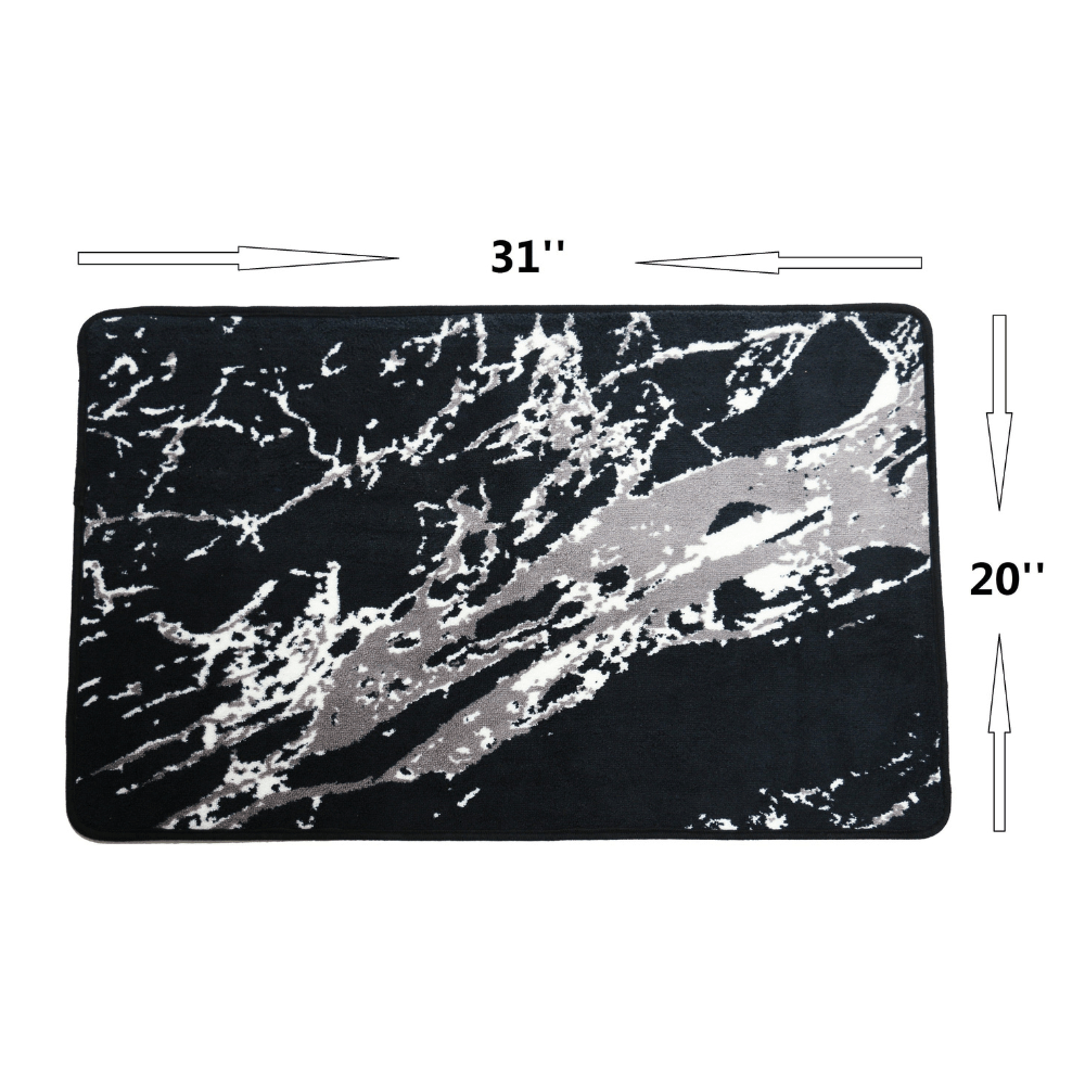 Decor Luxury Non-Slip Safety Ultra Water Absorbent Soft Fluffy Marble Design 1 Piece Bathroom Bath Rug Floor Mat