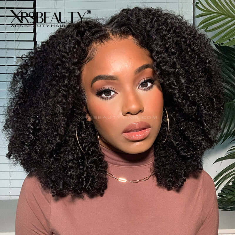 3c curl blowout 13x6 clear lace front human hair wig