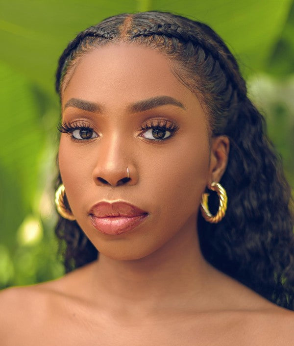 Braided Front with Leave Out loose deep wave