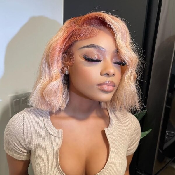 Chin Length Bob with Pastel Waves