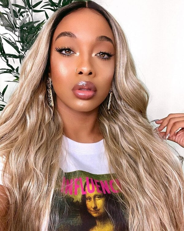 HD 13x4 Lace Platinum Blonde Highlights Natural Black Mix Color Wig Hu –  Arabella Hair