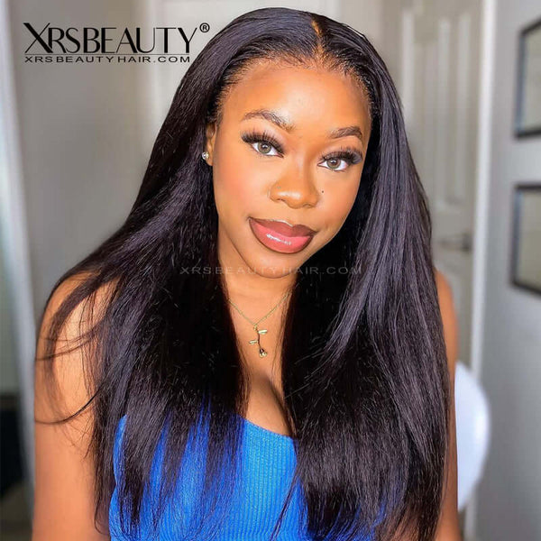 Yaki Straight Clear Lace Clean Melted Hairline 13x6 Human Hair Lace Front Wig