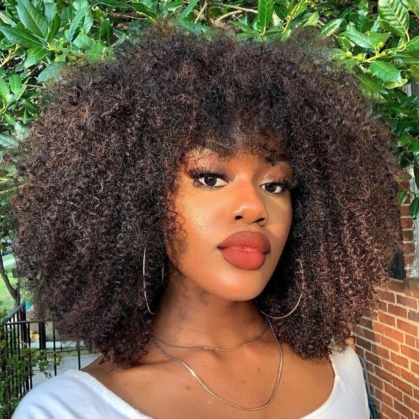 Coiled Afro with Bangs