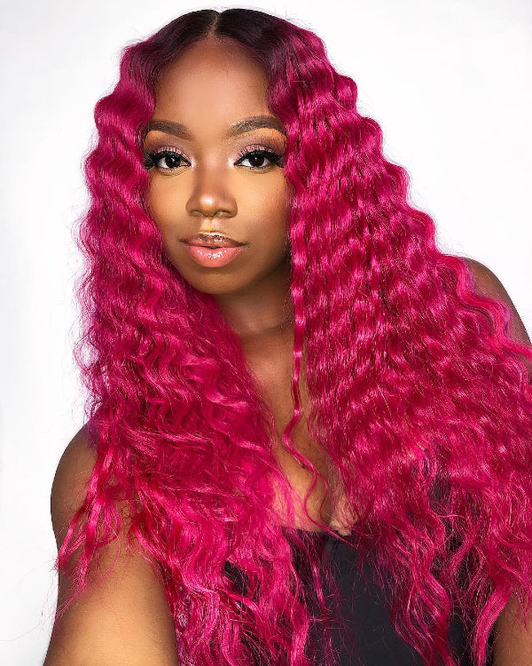 hot pink loose deep wave