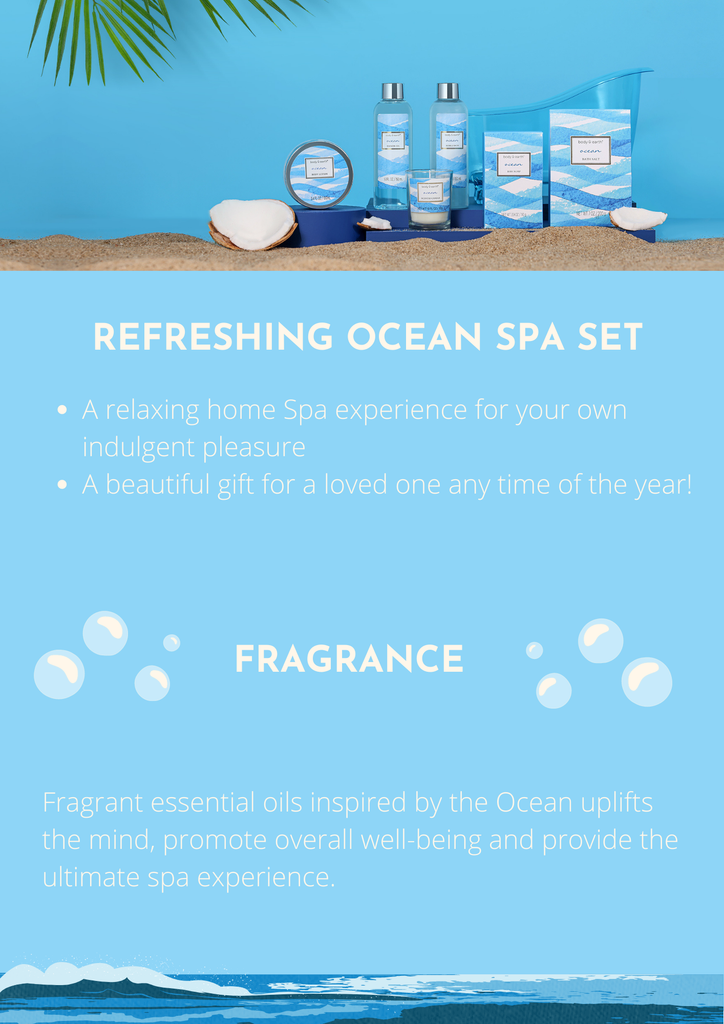Refreshing Ocean Spa Bathtub Set Fragrance