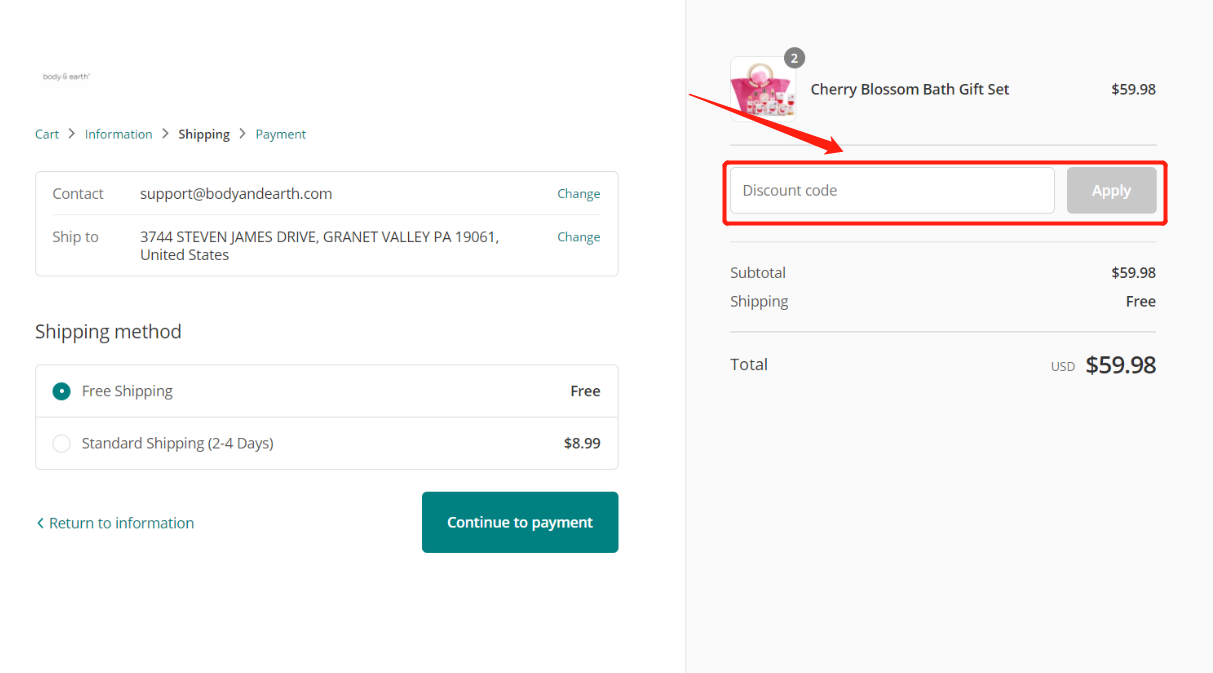 desktop-bodyandearth-discount-process