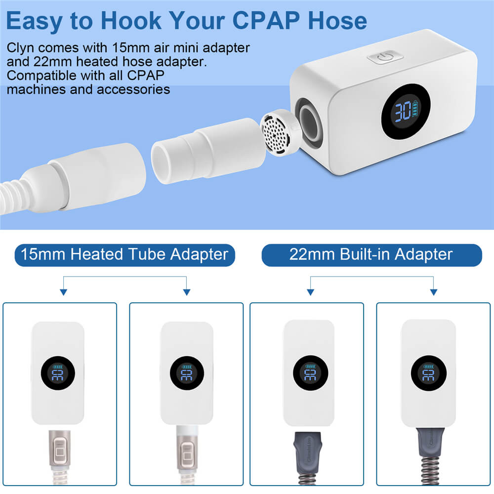 Clyn CZ001 comes with a 15mm air mini and a 22mm heated hose adapter.