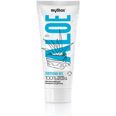 Mythos Soothing Gel Aloe 100ml - 100% Organic Aloe Vera & Bio Olive Oil - Aloe Vera Gel From Japan