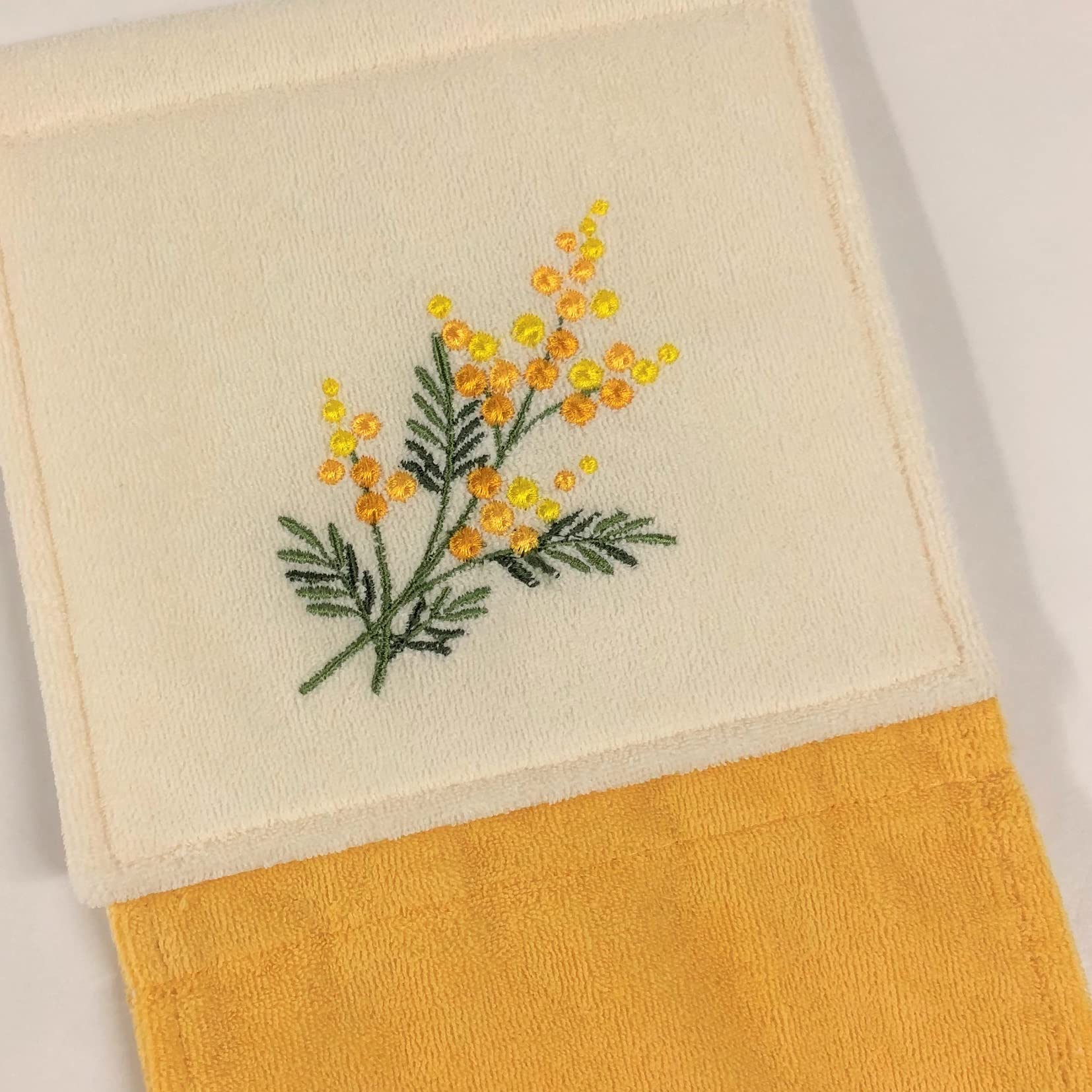 Senko Japan Sds Mimosa Paper Holder Cover Yellow Flower Embroidery 63787