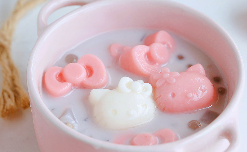 CHEFMADE Hello Kitty Ice Cube Tray with Lid container & scoop, Easy-Release  Silicone & Flexible 24pcs cute kitty Ice Cubes for Chingling Cocktail and