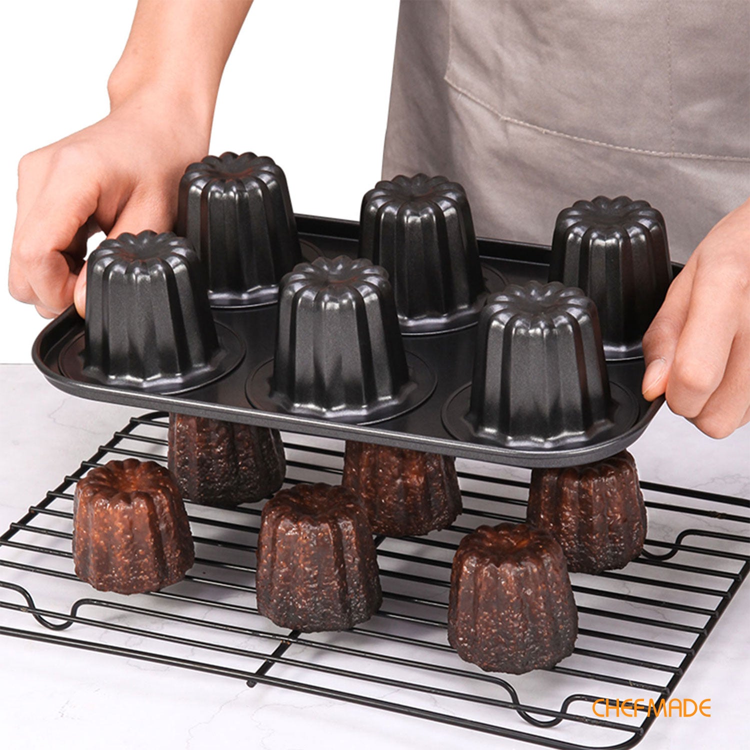 Cannele Mold 6 Well ( Black)