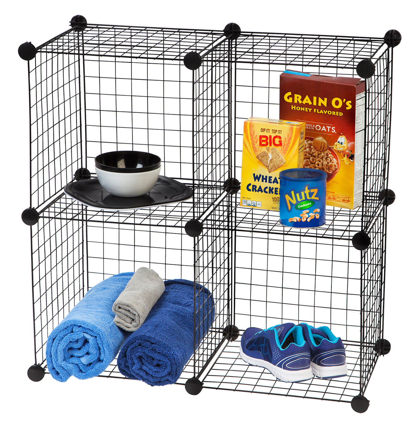 Wire Storage Cubes in a Bag, Black