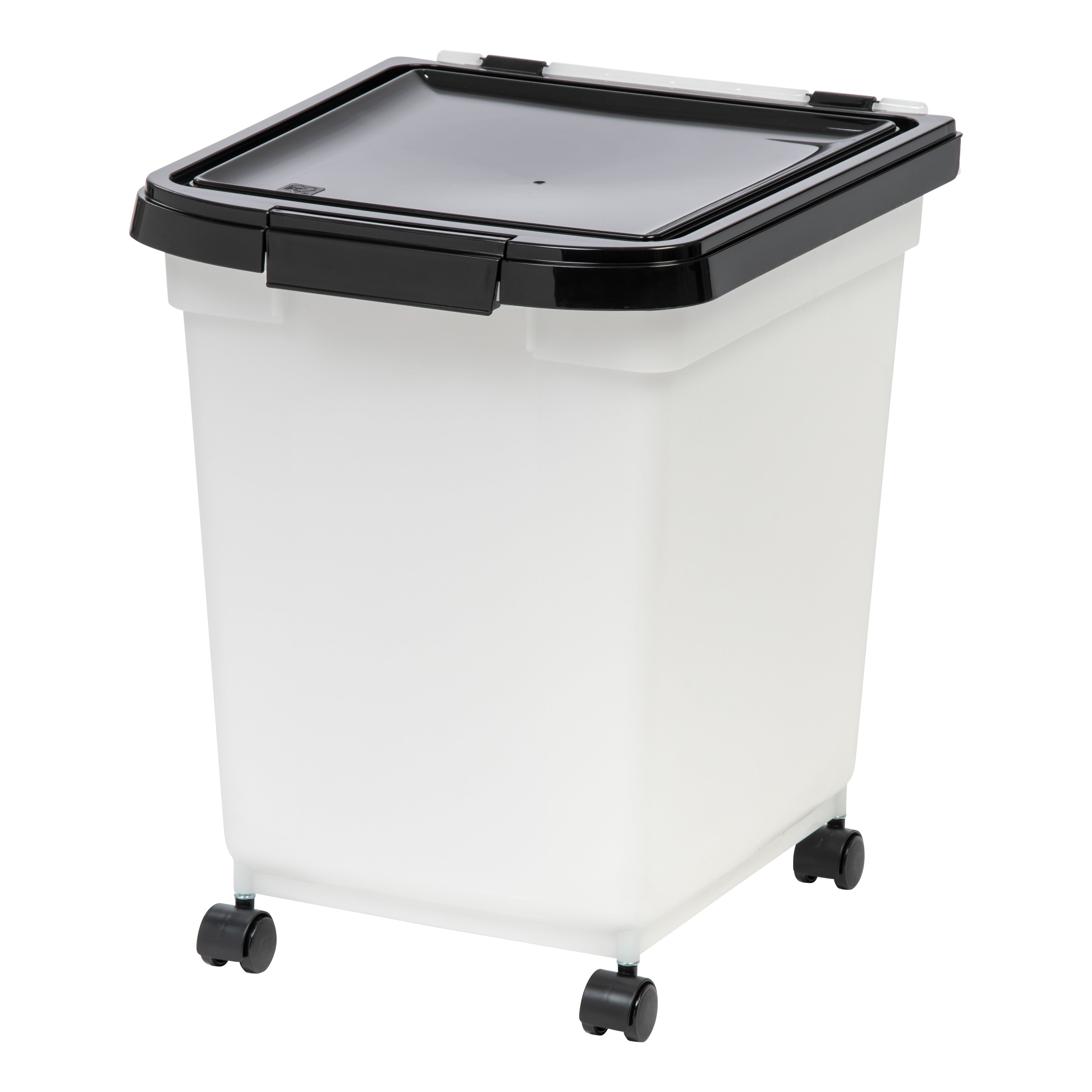 32.5 Quart Airtight Pet Food Container, Black/Pearl